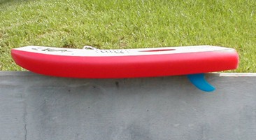 Photograph of custom boogie board for deploying an ADCP, profile view.